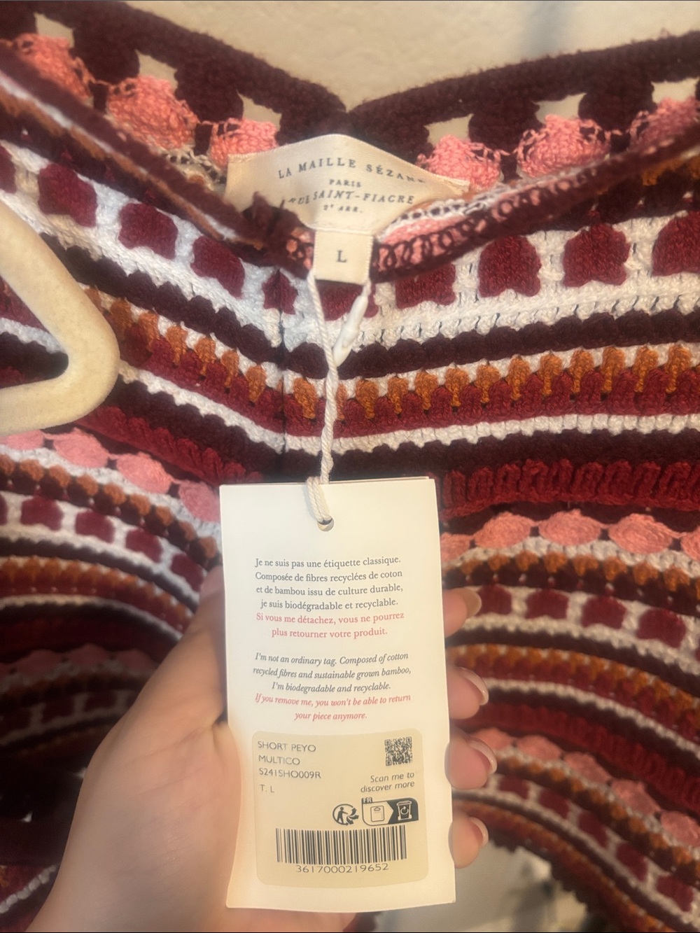Sezane Burgundy Matching Set Multicolor Fair Isle Knit Sweater - Picture 3 of 9